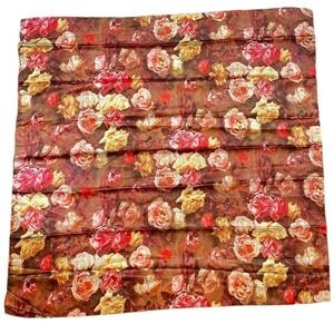 Hunk‎ Ariprak Silk Scarf Floral Cottage Roses Oversized Luxury Turkey Designer